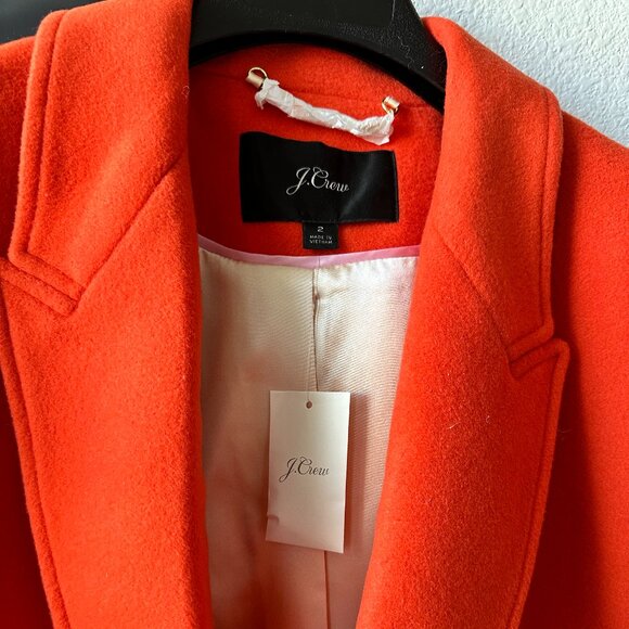 J. Crew Orange Double-breasted Topcoat Coat Size 2 - Picture 11 of 14
